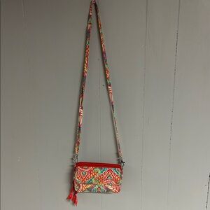Vera Bradley Red and Multicolor Crossbody Bag